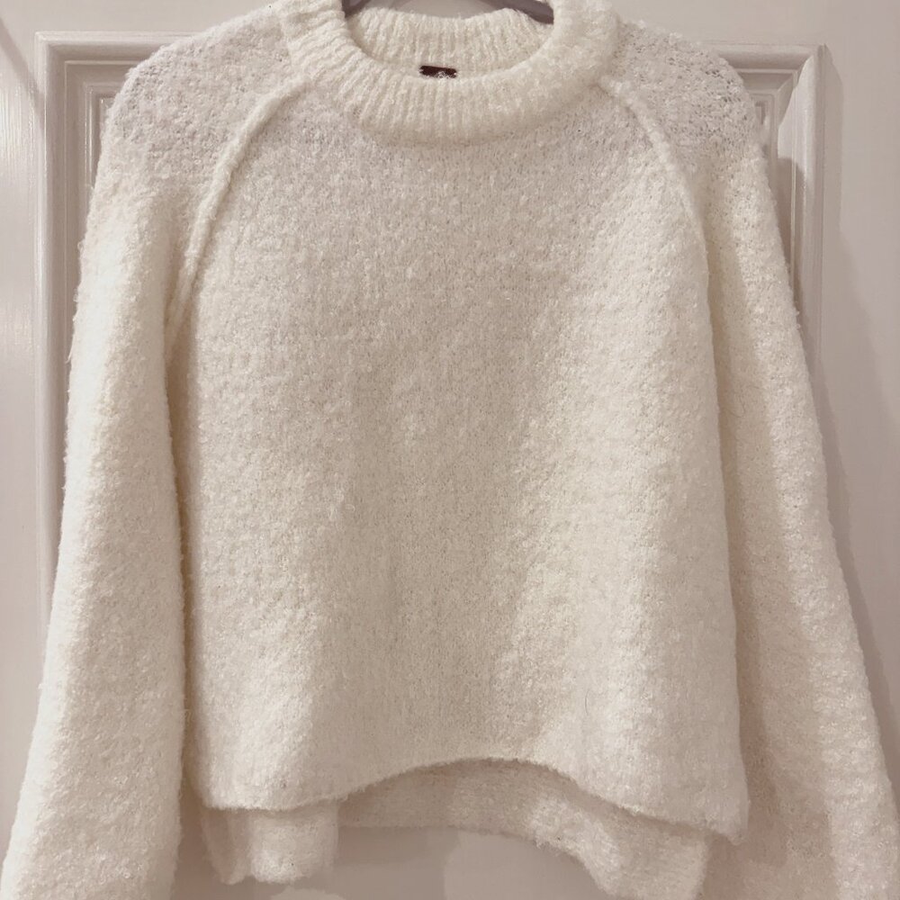 Free People BFF Cocoon Solid White Sweater